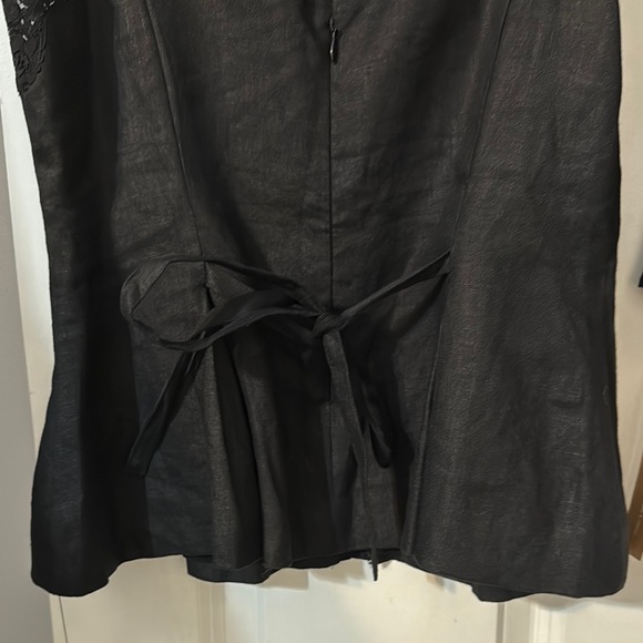 Reformation Linen Black Lace Trim Top and Skirt Set - Picture 9 of 11